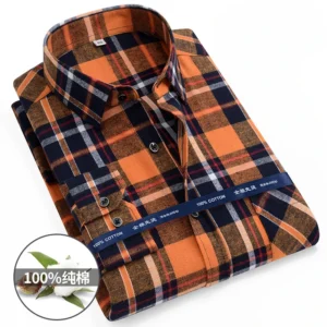 Flannel Plaid Shirt – Plus Size Men's Long Sleeve