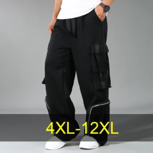 Streetwear Cargo Pants – Plus Size Men's Straight Trousers