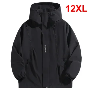 Black Windbreaker – Plus Size Men's Jacket